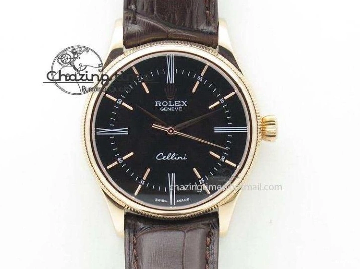 MiroTime 0123 Cellini Time 50509 RG MKF Best Edition White Dial Sticks Marker on Brown Leather Strap A3132 V SoftTouch 3405
